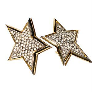 Vintage Kenneth Jay Lane Star Clip on Earrings
